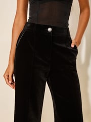 Lipsy Black Velvet Wide Leg Trousers - Image 3 of 4