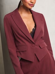 Lipsy Burgundy Red Single Button Tailored Blazer - Image 3 of 4