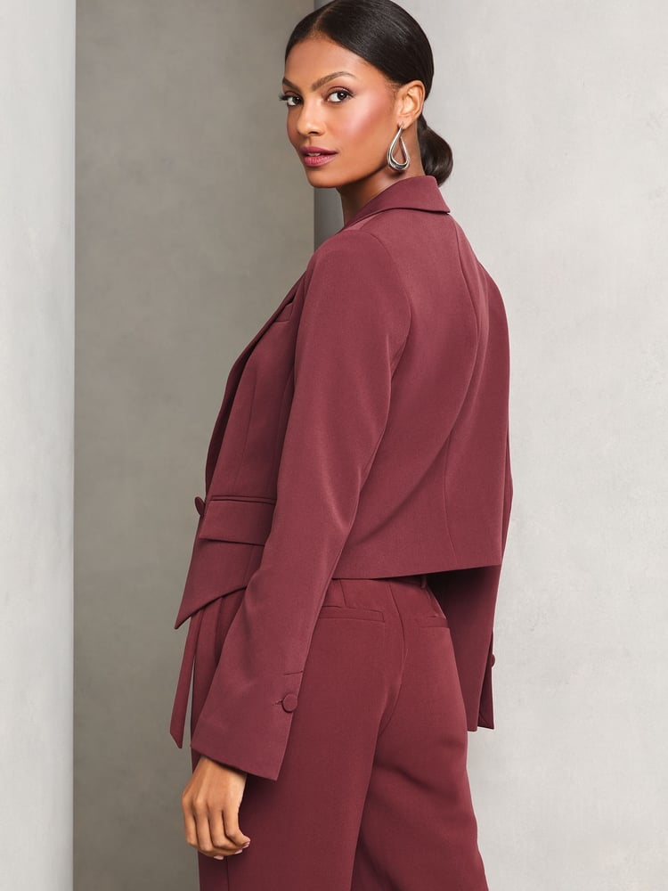 Lipsy Burgundy Red Single Button Tailored Blazer - Image 4 of 4