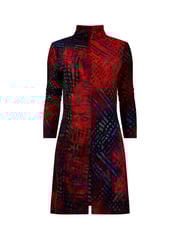 Joe Browns Red Burn Out Turtleneck Long Sleeve Jersey Tunic Top - Image 5 of 6