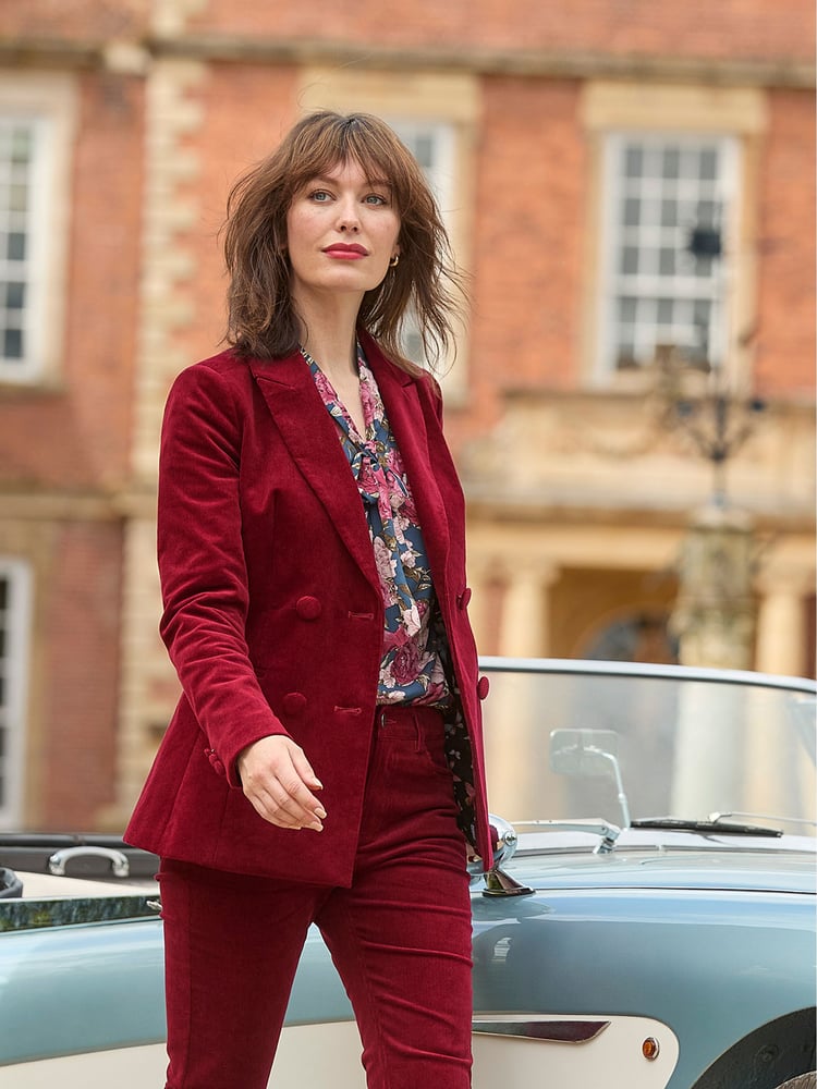 Joe Browns Red Double Breasted Cord Jacket - Image 1 of 7