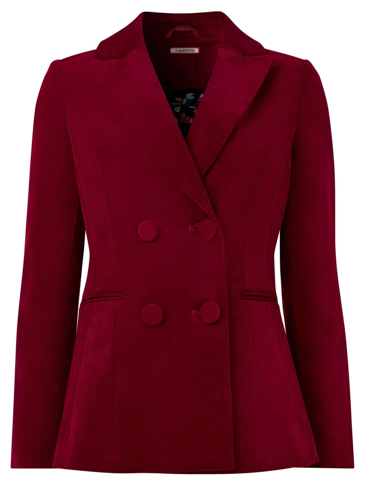 Joe Browns Red Double Breasted Cord Jacket - Image 7 of 7