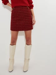 Joe Browns Orange Button Detail Textured Tweed Co-Ord Mini Skirt - Image 1 of 6