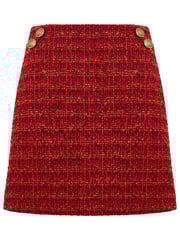 Joe Browns Orange Button Detail Textured Tweed Co-Ord Mini Skirt - Image 5 of 6