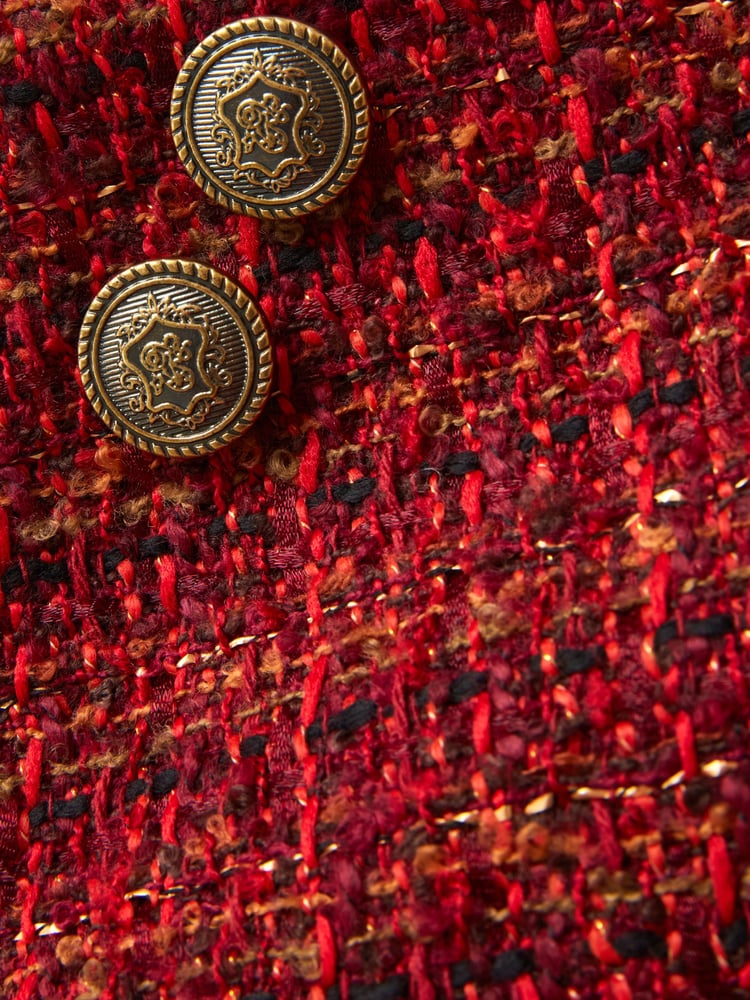 Joe Browns Orange Button Detail Textured Tweed Co-Ord Mini Skirt - Image 6 of 6