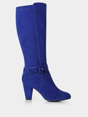 Joe Browns Blue Retro Colourblock Long Knee High Suede Boots - Image 1 of 6