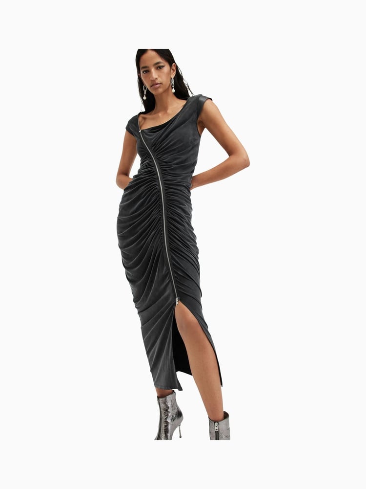 AllSaints Black Umbra Dress - Image 1 of 7