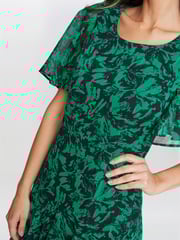 Gina Bacconi Green Annette Chiffon Dress - Image 4 of 7