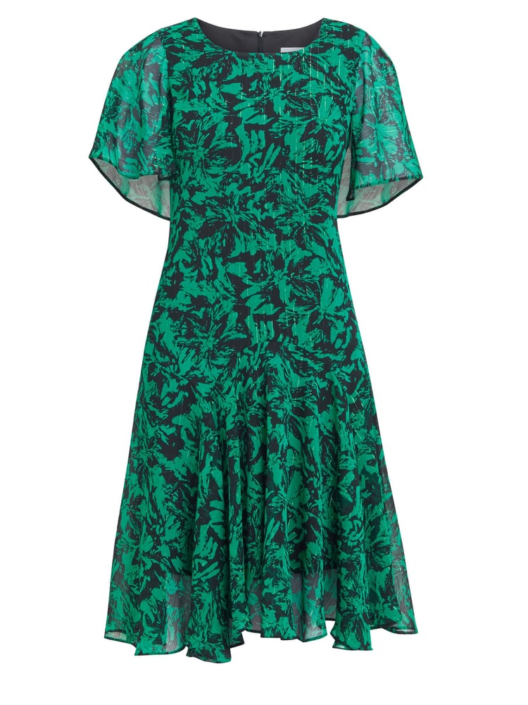 Gina Bacconi Green Annette Chiffon Dress - Image 7 of 7