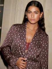 Burgundy Red/Ecru Cream Crinkle Satin Polka Dot Blazer - Image 2 of 7