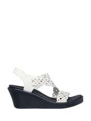 Skechers White Rumble On Wedge Sandals - Image 1 of 2