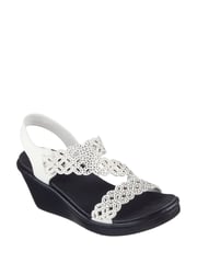 Skechers White Rumble On Wedge Sandals - Image 2 of 2