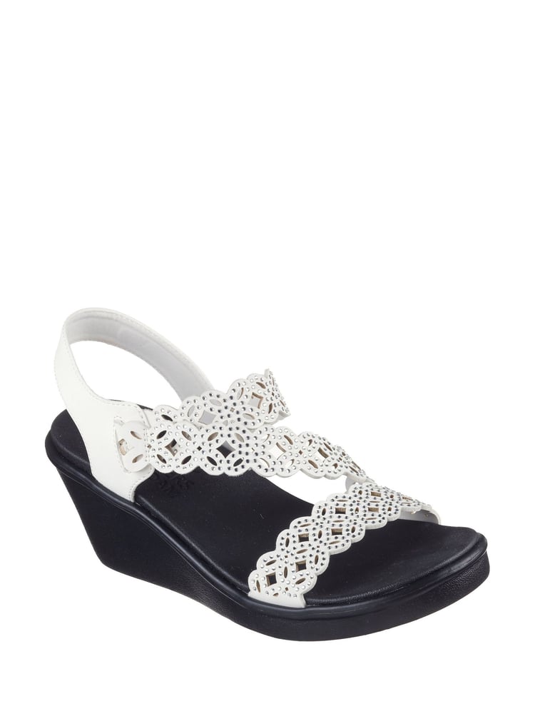 Skechers White Rumble On Wedge Sandals - Image 2 of 2