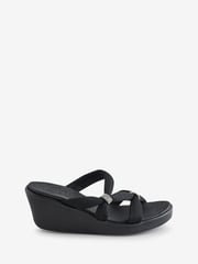 Skechers Black Rumble On Wedge Sandals - Image 1 of 1