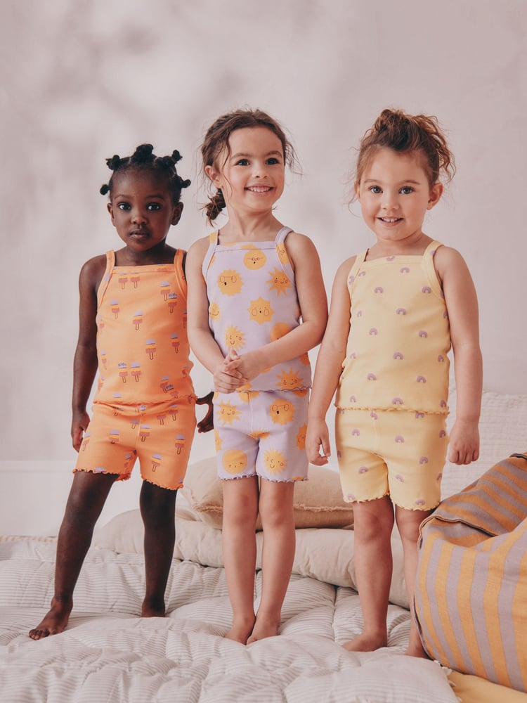 Multi Cami Vest Short Pyjamas 3 Pack (9mths-10yrs) - Image 1 of 9