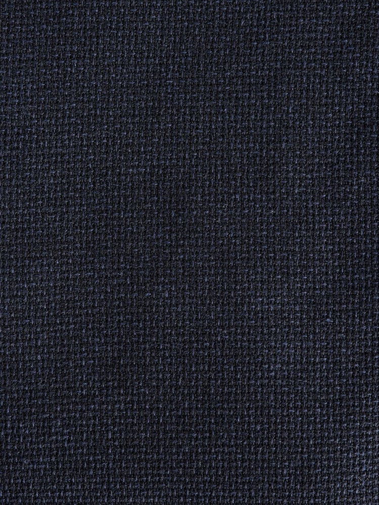 Navy Blue Regular Fit Signature Nova Fides Italian Fabric Textured Double Breasted Blazer - Image 7 of 7