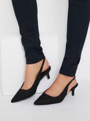 Long Tall Sally Black Slingback Point Shoes - Image 1 of 5