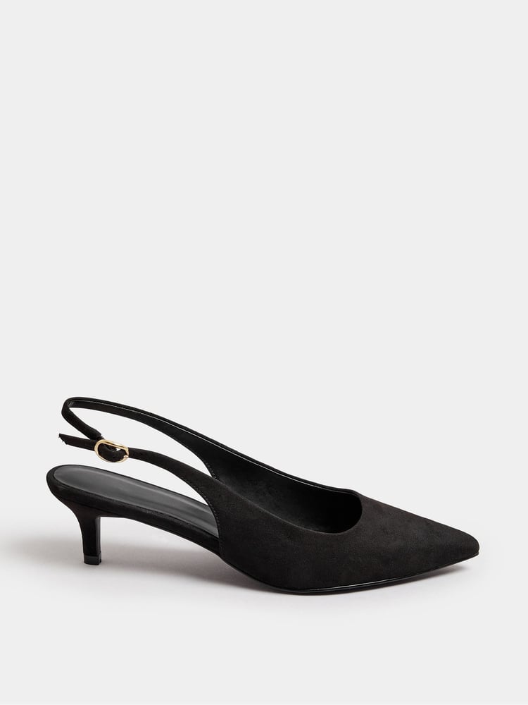 Long Tall Sally Black Slingback Point Shoes - Image 2 of 5