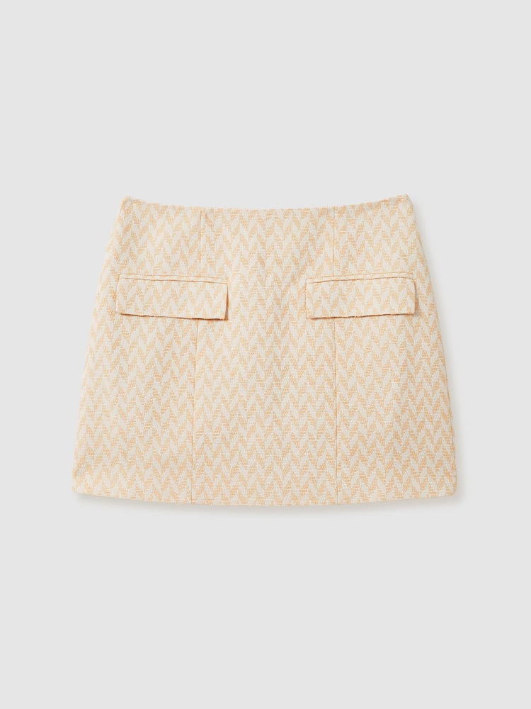 Anna Quan Chevron Weave Mini Skirt - Image 2 of 6