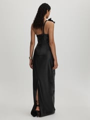 Halston Faux Leather One-Shoulder Maxi Dress - Image 5 of 6