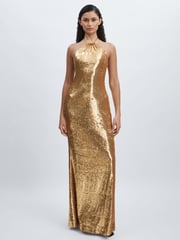 Halston Sequin Halterneck Maxi Dress - Image 1 of 5