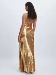 Halston Sequin Halterneck Maxi Dress - Image 4 of 5