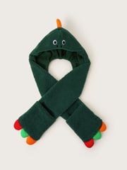 Monsoon Green Green Fleece Dinosaur Hat Scarf - Image 1 of 2