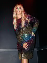 Yours Curve Multi London Sequin Ombre Shift Longsleeve Dress - Image 1 of 6