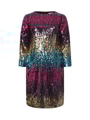 Yours Curve Multi London Sequin Ombre Shift Longsleeve Dress - Image 6 of 6