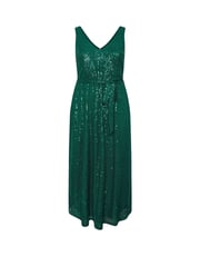 Yours Curve Green London Sequin V-Neck Maxi Dress - Image 5 of 5