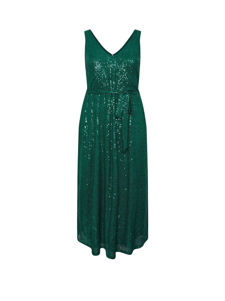 Yours Curve Green London Sequin V-Neck Maxi Dress - Image 5 of 5
