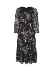 Yours Curve Black London Dress With PU Belt - Image 6 of 6