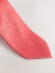 Red Wide Silk Tie With Tie Clip - Image 2 of 3