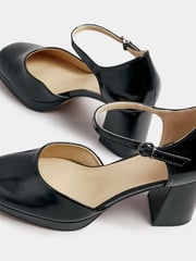 Yours Curve Black Wide Fit Extra-Wide Fit Platfom Court Patent Shoes - Image 5 of 5