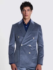MOSS Blue Tailored Fit Single Breasted Corduroy Jacket - Image 1 of 4