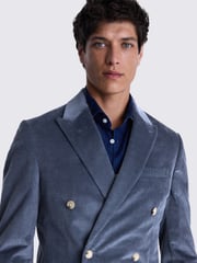 MOSS Blue Tailored Fit Single Breasted Corduroy Jacket - Image 3 of 4