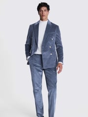MOSS Blue Tailored Fit Single Breasted Corduroy Jacket - Image 4 of 4