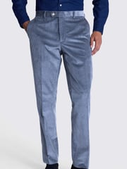 MOSS Blue Tailored Fit Corduroy Trousers - Image 1 of 3
