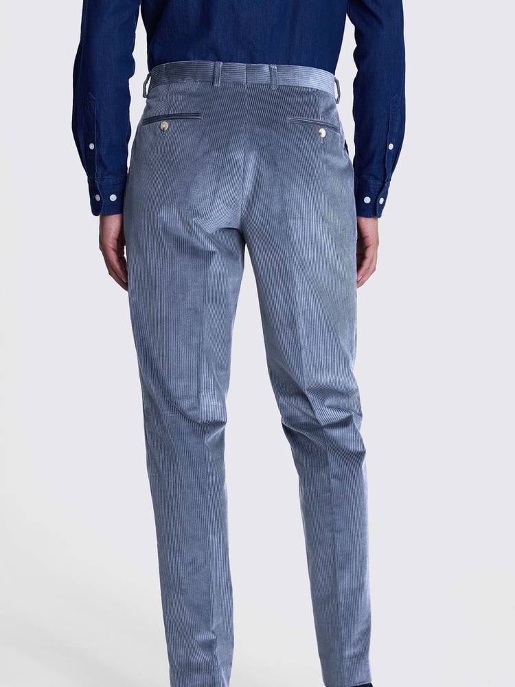 MOSS Blue Tailored Fit Corduroy Trousers - Image 2 of 3
