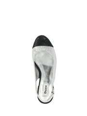 Dune London Silver/Black Casing Sling Back Block Heel Sandals - Image 5 of 6