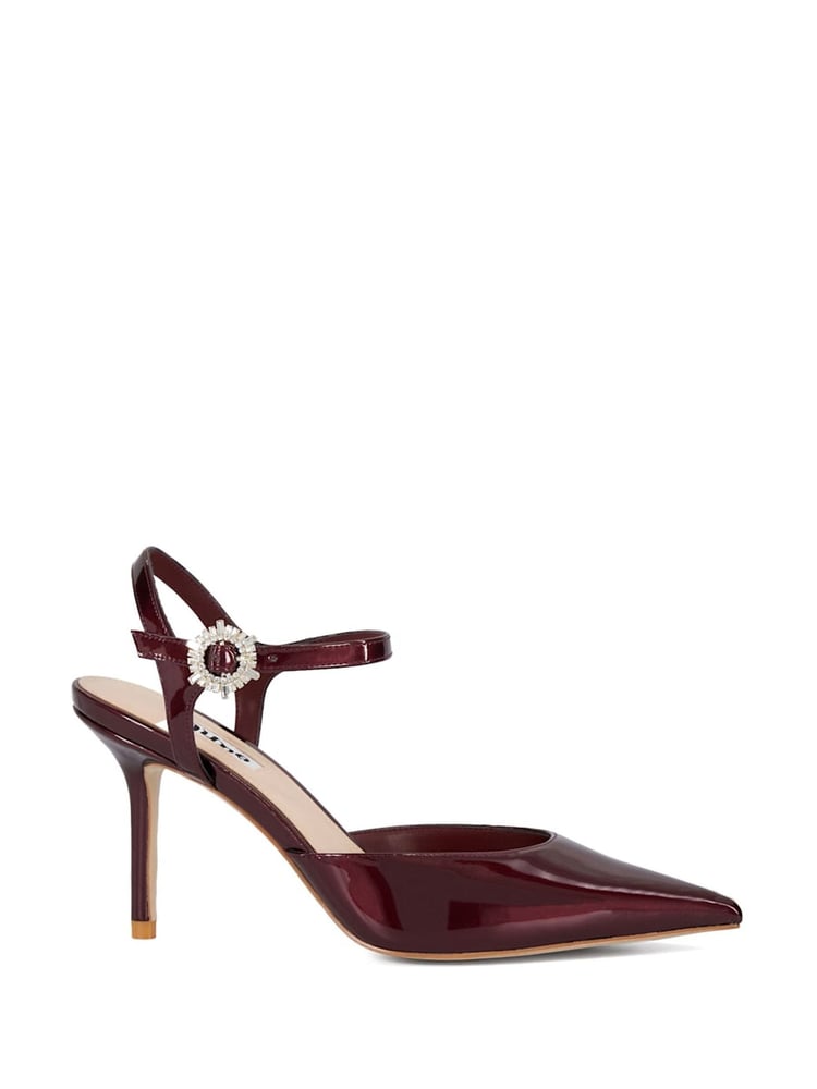 Dune London Red Standard Fit Channel Y Back Open Court Heels - Image 2 of 6 Dune London Red Standard Fit Channel Y Back Open Court Heels - Image 2 of 6