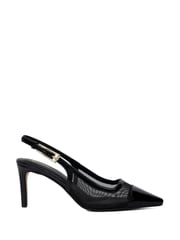 Dune London Black Closed Reptile Buckle Slingback Sandals - Image 2 of 6