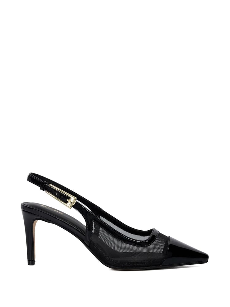 Dune London Black Closed Reptile Buckle Slingback Sandals - Image 2 of 6