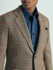 Reiss Brown Bletchley Atelier Single-Breasted Blazer in Wool Prince of Wales-Check - Image 4 of 8