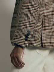 Reiss Brown Bletchley Atelier Single-Breasted Blazer in Wool Prince of Wales-Check - Image 6 of 8