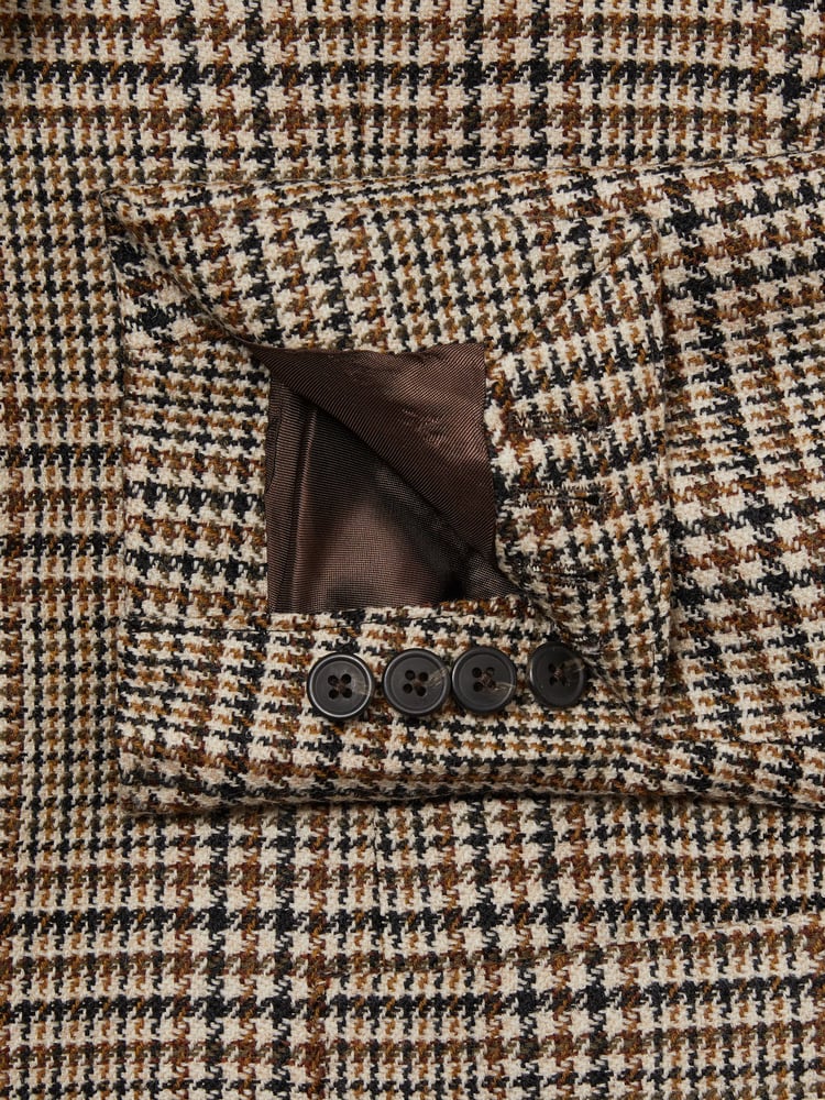 Reiss Brown Bletchley Atelier Single-Breasted Blazer in Wool Prince of Wales-Check - Image 8 of 8