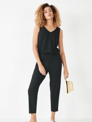 Hush Black Cropped Jersey Jumpsuit - Image 1 of 4