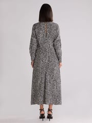 Ro&Zo Black Mono Dalmatian Print Batwing Sleeve Midaxi Dress - Image 4 of 4