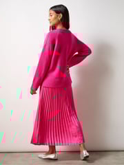 Ro&Zo Pink Pleated Midi Skirt - Image 3 of 3