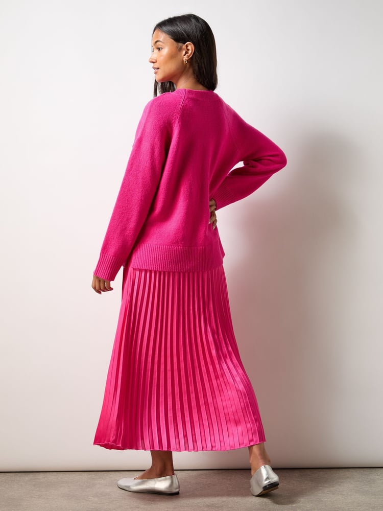 Ro&Zo Pink Petite Pleated Midi Skirt - Image 3 of 3